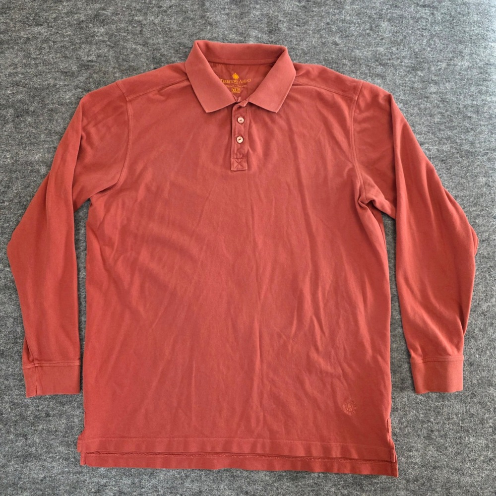 The Territory Ahead Polo Shirt Mens XLT (Tall) Orange‎ Long Sleeve Casual